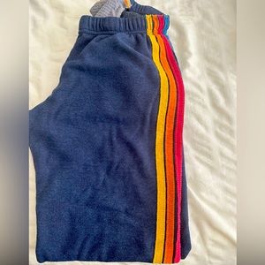 Aviator Nation 5 STRIPE SWEATPANTS-NAVY size M